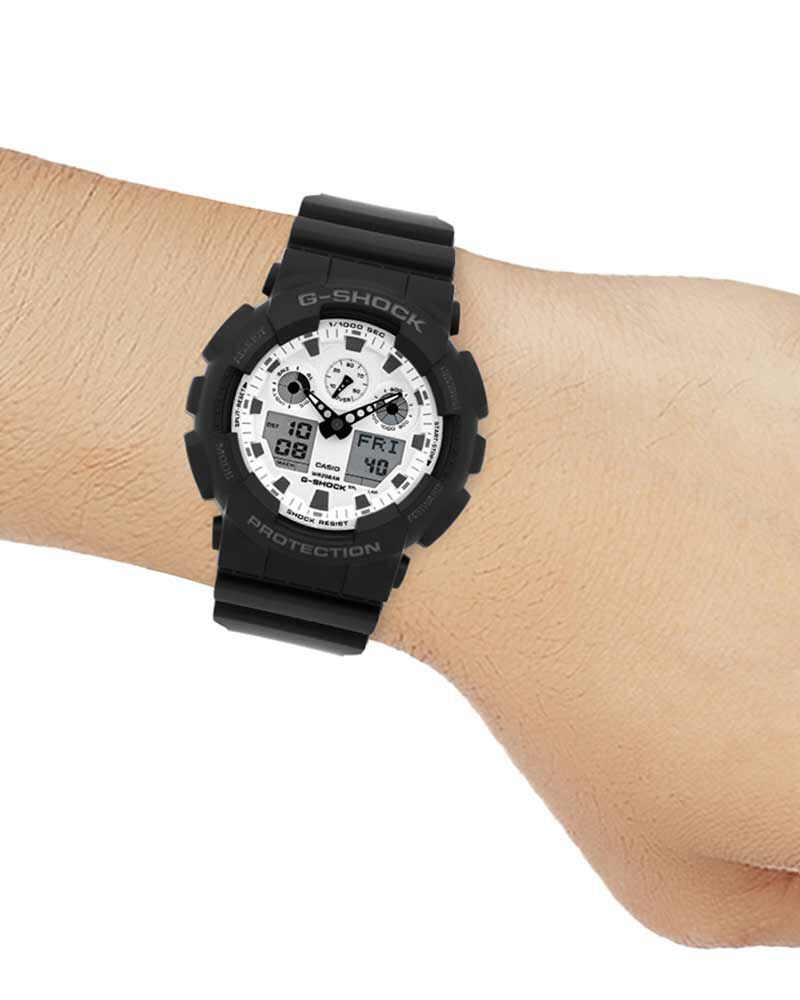 G-Shock Men GA-100  White  Analog-Digital Quartz watch SKU ID G1635 Helios The Watch Store