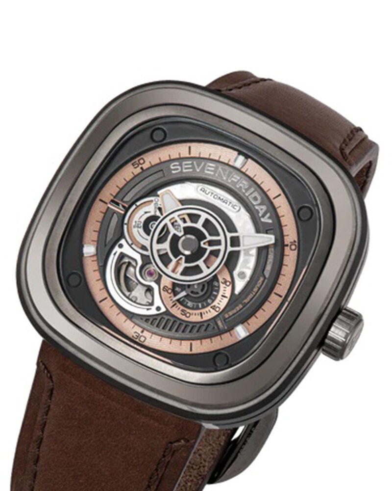 SevenFriday Unisex P SERIES Black Analog Automatic watch SKU ID P2C/01 Helios The Watch Store
