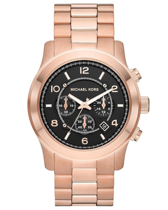 Michael Kors Men RUNWAY Black Chronograph Quartz watch SKU ID MK9123 Helios The Watch Store