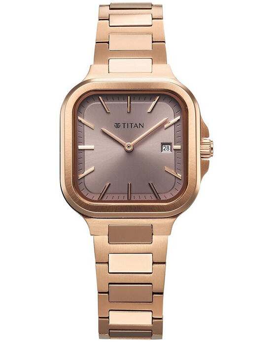 Titan Women SLIM SQUARE Lavender Analog with Date Quartz watch SKU ID 95291WM01 Helios The Watch Store