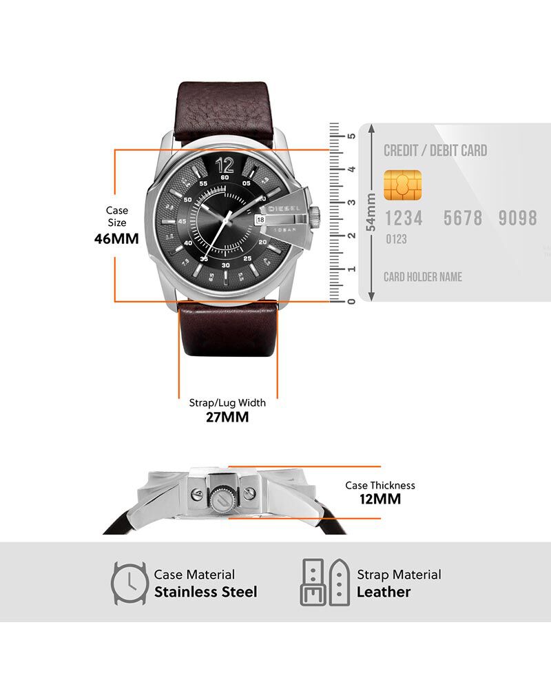 Diesel Men MASTER CHIEF Black Analog Quartz watch SKU ID DZ1206 Helios The Watch Store