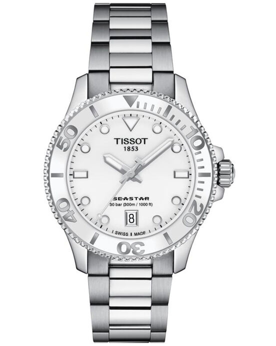 Tissot Women SEASTAR 1000 White Analog Quartz watch SKU ID T1202101101100 Helios The Watch Store
