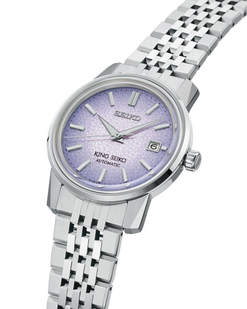 King Seiko Men KING SEIKO Purple Analog Automatic watch SKU ID SJE107J1 Helios The Watch Store