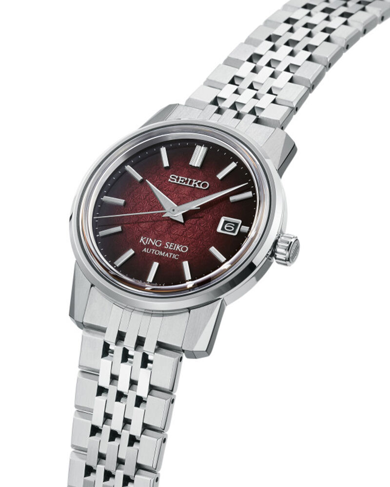 King Seiko Men KING SEIKO Maroon Analog Automatic watch SKU ID SJE103J1 Helios The Watch Store