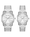 Armani Exchange Men Lexon Silver Analog Quartz watch SKU ID AX7180SET Helios The Watch Store