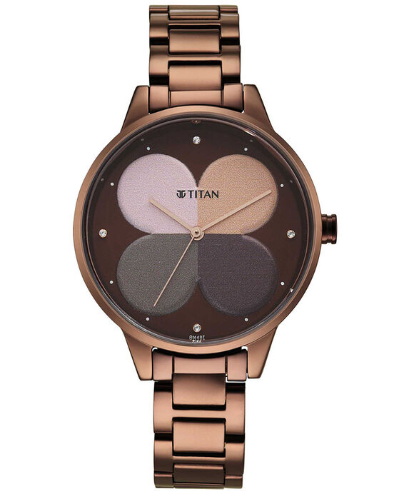 Titan Women PURPLE GLAM IT UP Brown Analog Quartz watch SKU ID 2648QM01 Helios The Watch Store