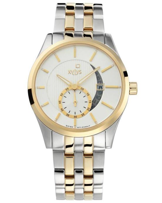 Xylys Men OFFSETS Silver Analog with Date Quartz watch SKU ID 40024BM01E Helios The Watch Store