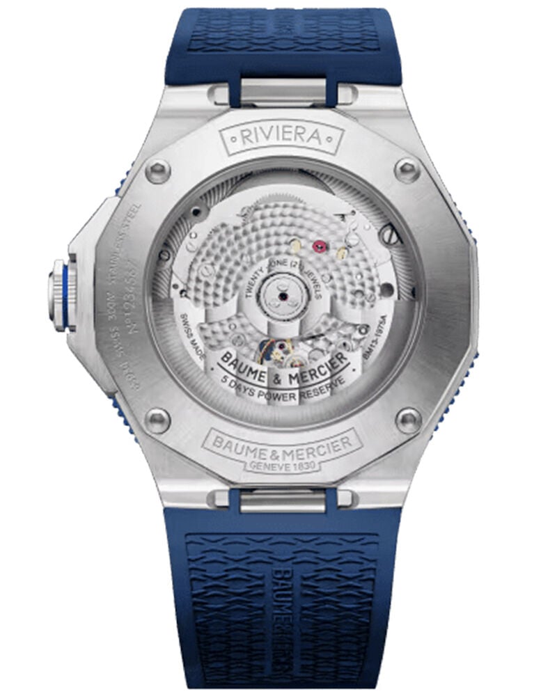 Baume et Mercier Men RIVIERA Blue Analog Automatic watch SKU ID M0A10716 Helios The Watch Store