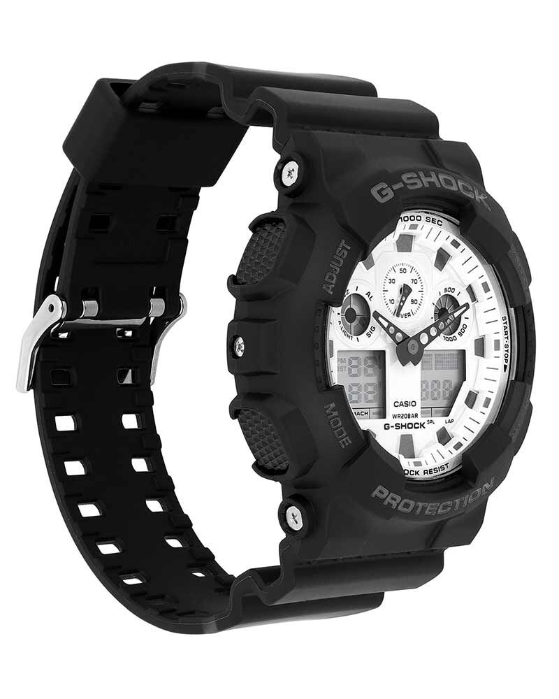 G-Shock Men GA-100  White  Analog-Digital Quartz watch SKU ID G1635 Helios The Watch Store