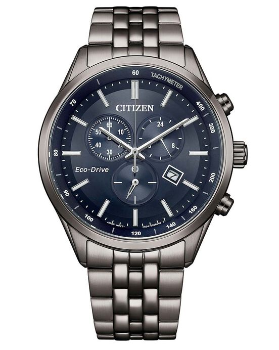 Citizen Men ECO-DRIVE Chronograph Blue Analog Ecodrive watch SKU ID AT2577-57L Helios The Watch Store