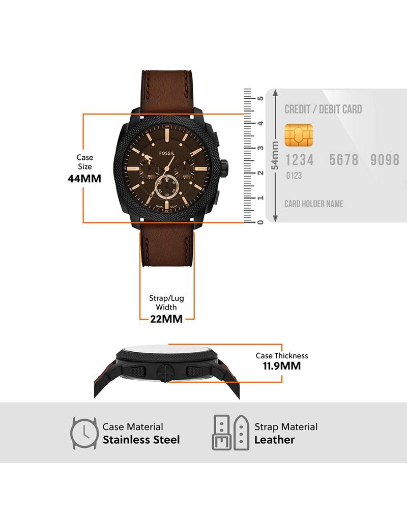 Fossil Men Machine Black Analog Quartz watch SKU ID FS6102SET Helios The Watch Store