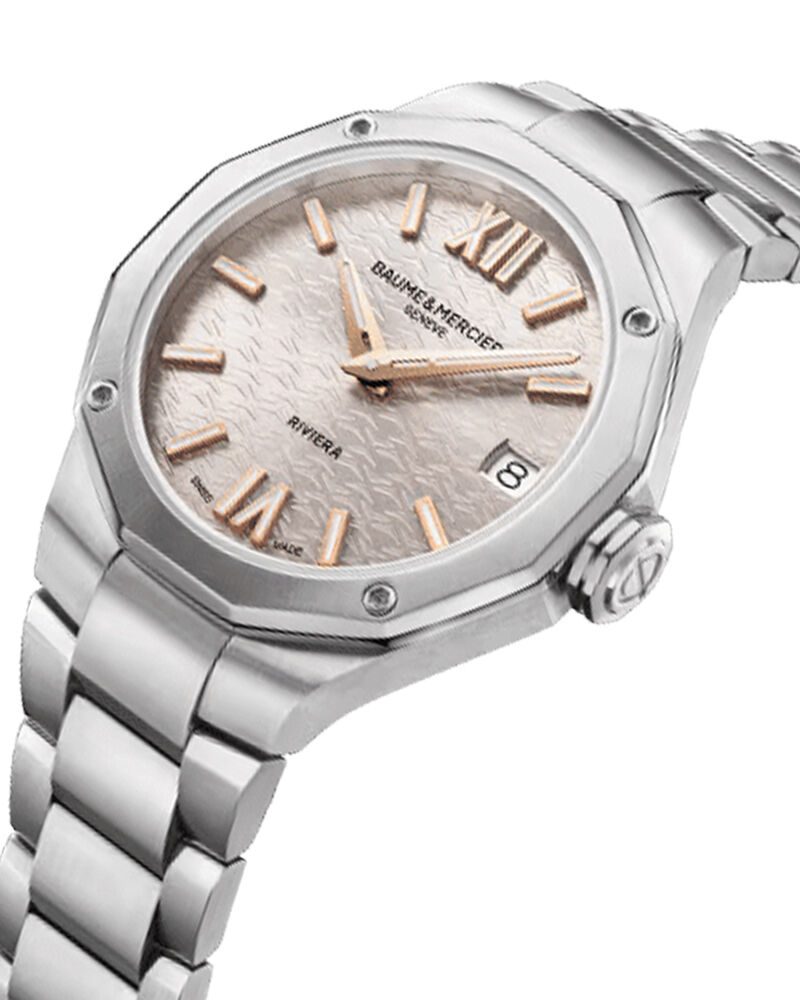 Baume et Mercier Women RIVIERA Silver Analog QUARTZ watch SKU ID M0A10810 Helios The Watch Store