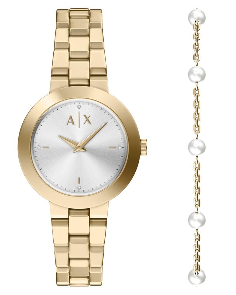 Armani Exchange Women Jackie Silver Analog Quartz watch SKU ID AX7185SET Helios The Watch Store