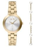 Armani Exchange Women Jackie Silver Analog Quartz watch SKU ID AX7185SET Helios The Watch Store