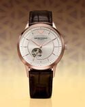 Emporio Armani Men  Silver Analog Automatic watch SKU ID AR60098 Helios The Watch Store