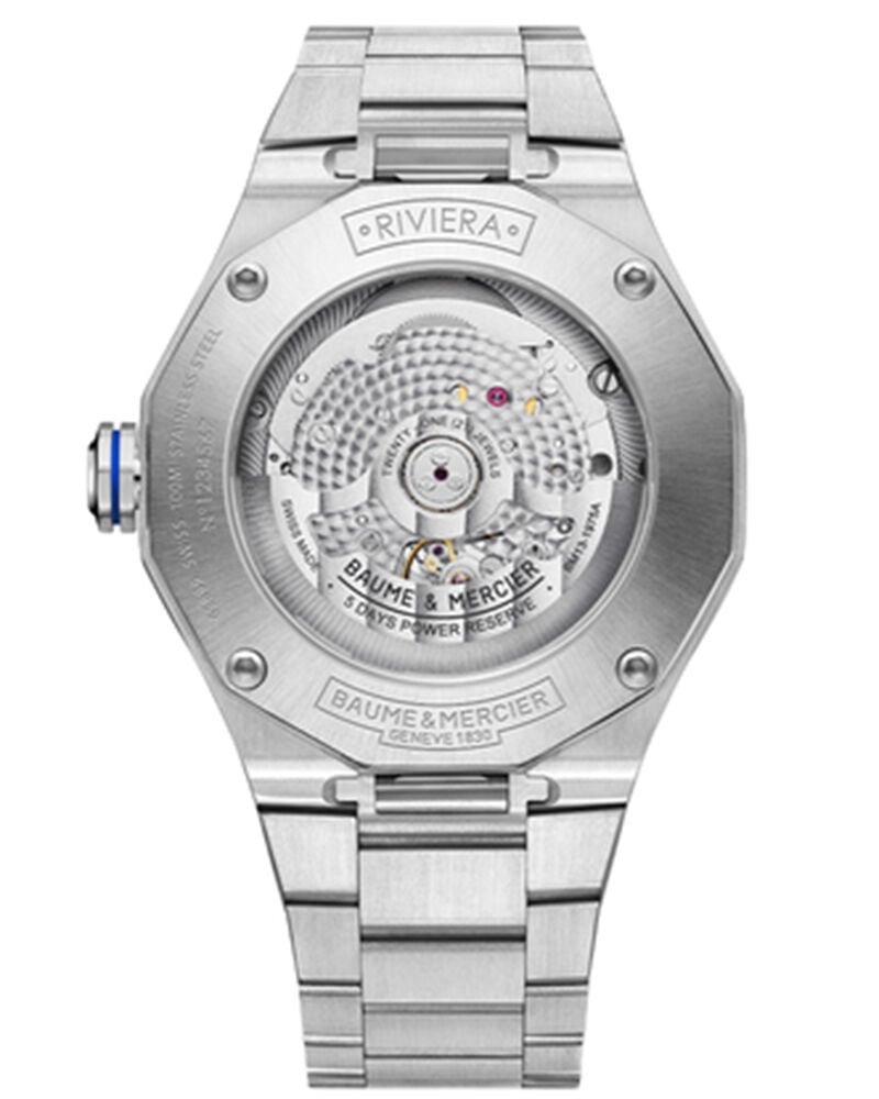 Baume et Mercier Men RIVIERA Blue Analog Automatic watch SKU ID M0A10616 Helios The Watch Store