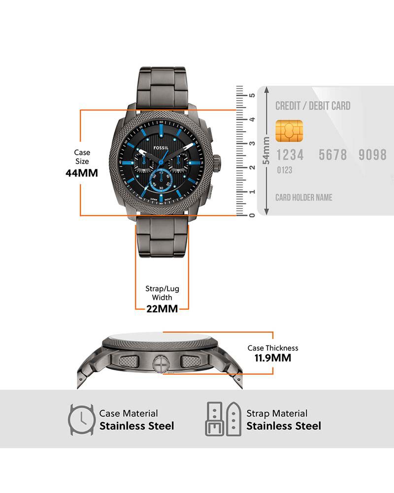 Fossil Men Machine Black Analog Quartz watch SKU ID FS6098 Helios The Watch Store