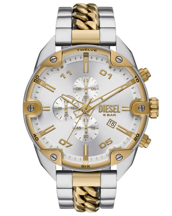 Diesel Men SPIKED Silver Analog Quartz watch SKU ID DZ4629 Helios The Watch Store