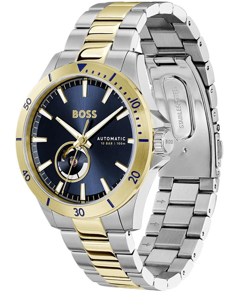 Buy Boss Men Troper Automatic Round Blue Watch 1514201 at Helios