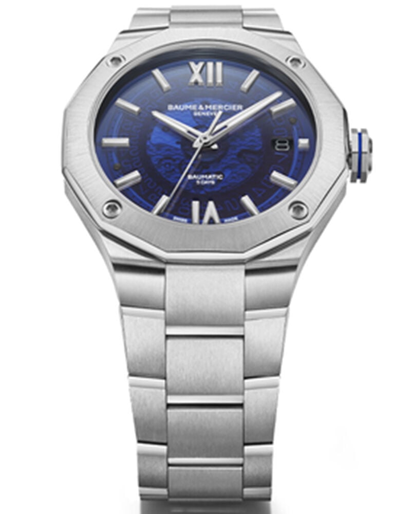 Baume et Mercier Men RIVIERA Blue Analog Automatic watch SKU ID M0A10616 Helios The Watch Store