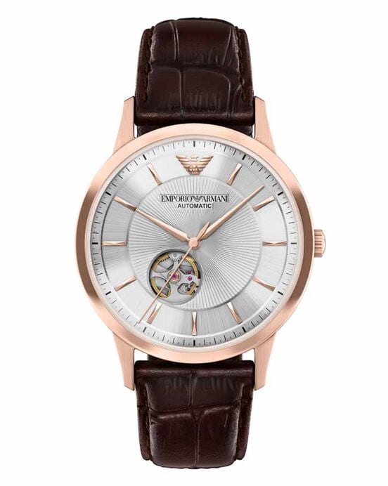 Emporio Armani Men  Silver Analog Automatic watch SKU ID AR60098 Helios The Watch Store