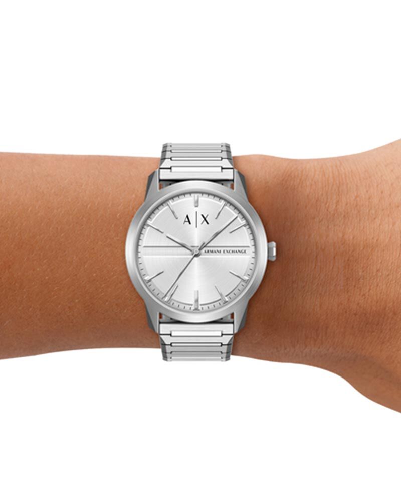 Armani Exchange Men Lexon Silver Analog Quartz watch SKU ID AX7180SET Helios The Watch Store