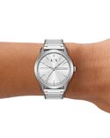 Armani Exchange Men Lexon Silver Analog Quartz watch SKU ID AX7180SET Helios The Watch Store