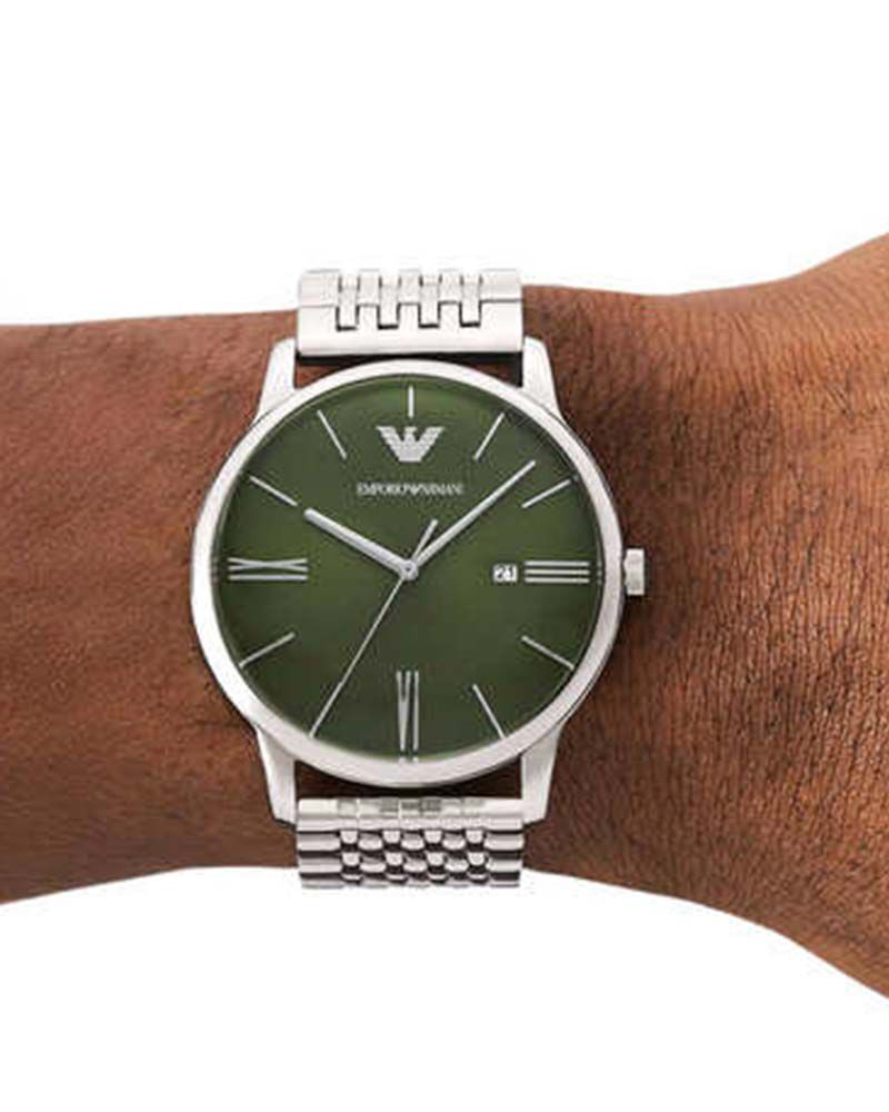 Emporio Armani Men  Green Analog Quartz watch SKU ID AR11644 Helios The Watch Store