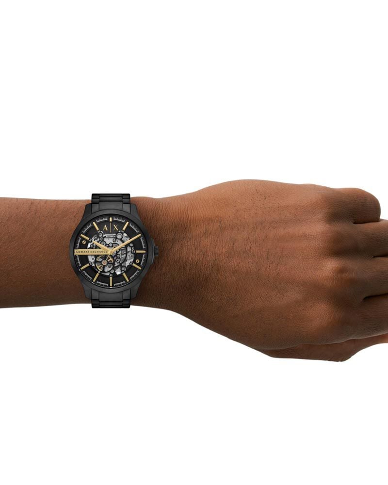 Armani Exchange Men HAMPTON Black Analog Mechanical watch SKU ID AX2463 Helios The Watch Store