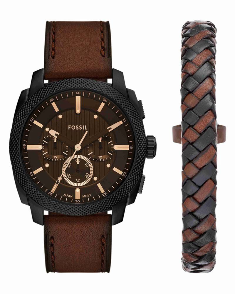 Fossil Men Machine Black Analog Quartz watch SKU ID FS6102SET Helios The Watch Store