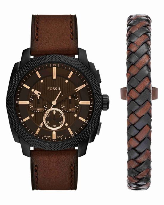 Fossil Men Machine Black Analog Quartz watch SKU ID FS6102SET Helios The Watch Store