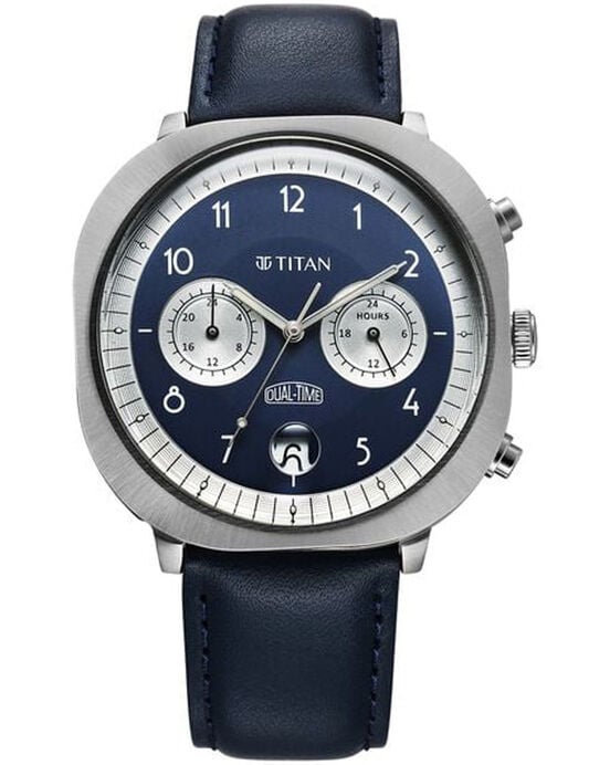 Titan Men TIMELESS TREASURES Blue Analog Quartz watch SKU ID 10022SL01 Helios The Watch Store
