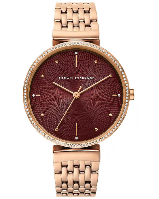 Armani Exchange Women ZOE Maroon Analog Quartz watch SKU ID AX5912 Helios The Watch Store