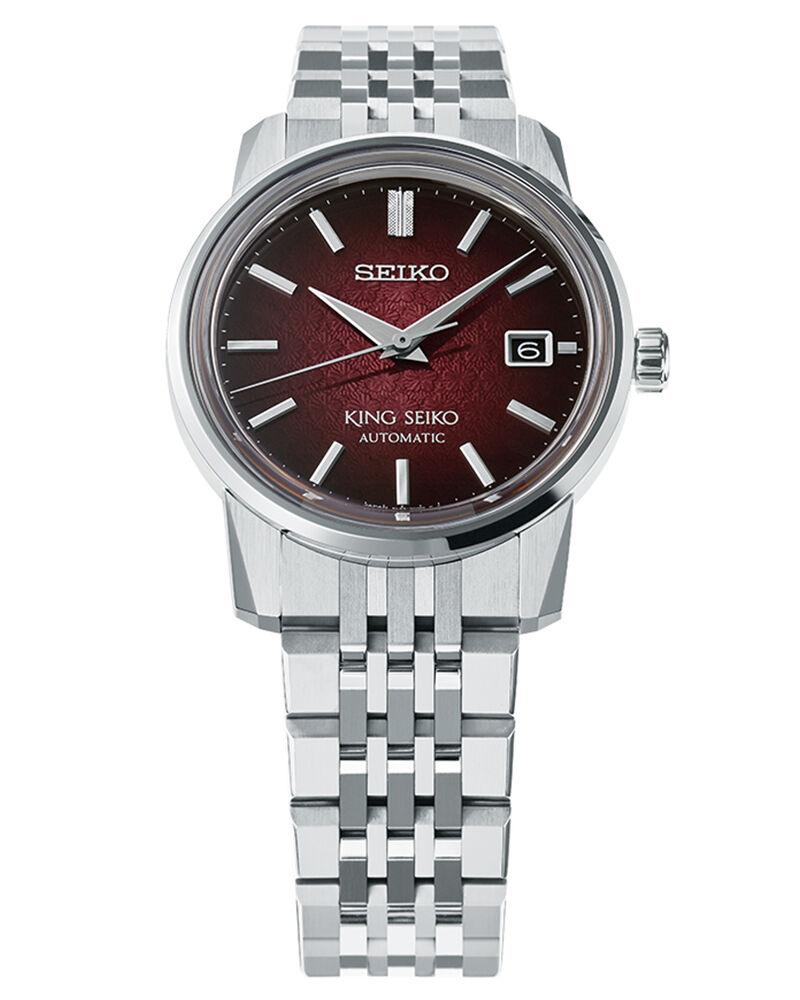 King Seiko Men KING SEIKO Maroon Analog Automatic watch SKU ID SJE103J1 Helios The Watch Store