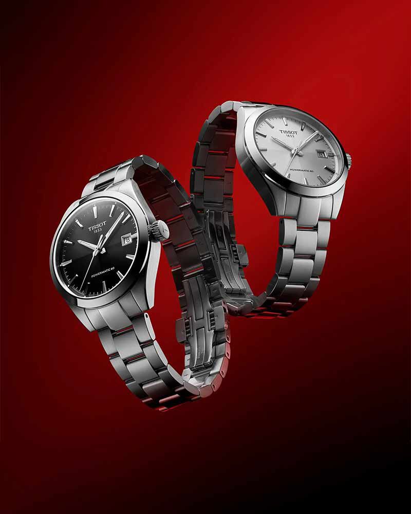Tissot Men GENTLEMAN Black Analog Automatic watch SKU ID T1658071105100 Helios The Watch Store