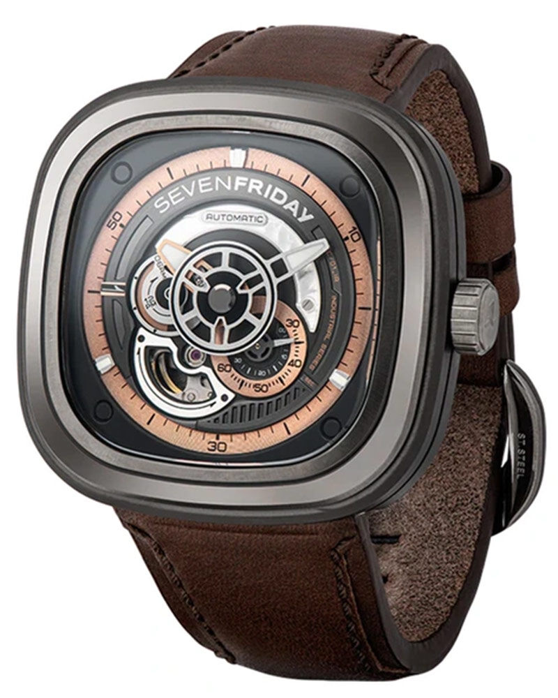 SevenFriday Unisex P SERIES Black Analog Automatic watch SKU ID P2C/01 Helios The Watch Store