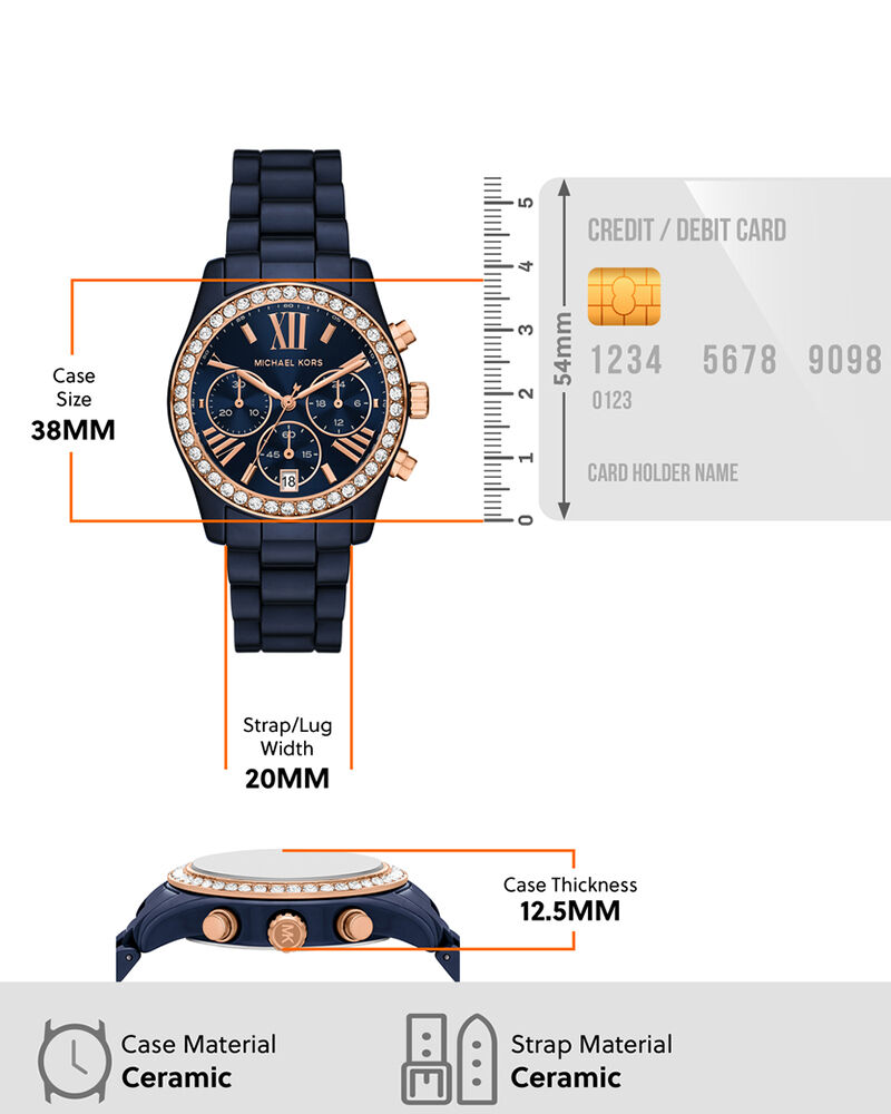 Buy Michael Kors Women Lexington Round Blue Watch mk4969 at Helios