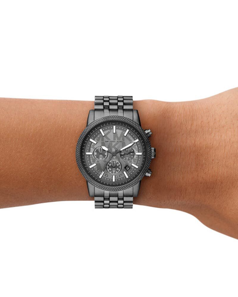 Michael Kors Men HUTTON Grey Analog Quartz watch SKU ID MKO1164 Helios The Watch Store