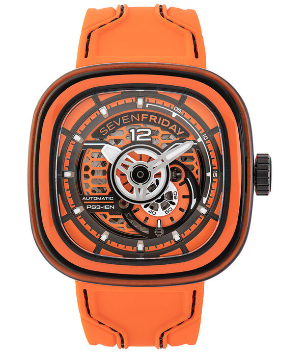 SevenFriday Unisex PS SERIES Orange Analog Automatic watch SKU ID PS3/03 Helios The Watch Store