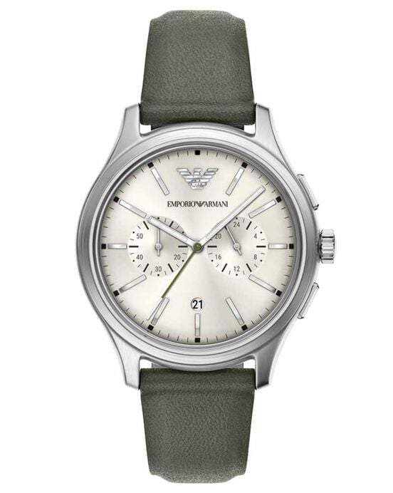 Emporio Armani Men  Ivory Chronograph Quartz watch SKU ID AR11801 Helios The Watch Store