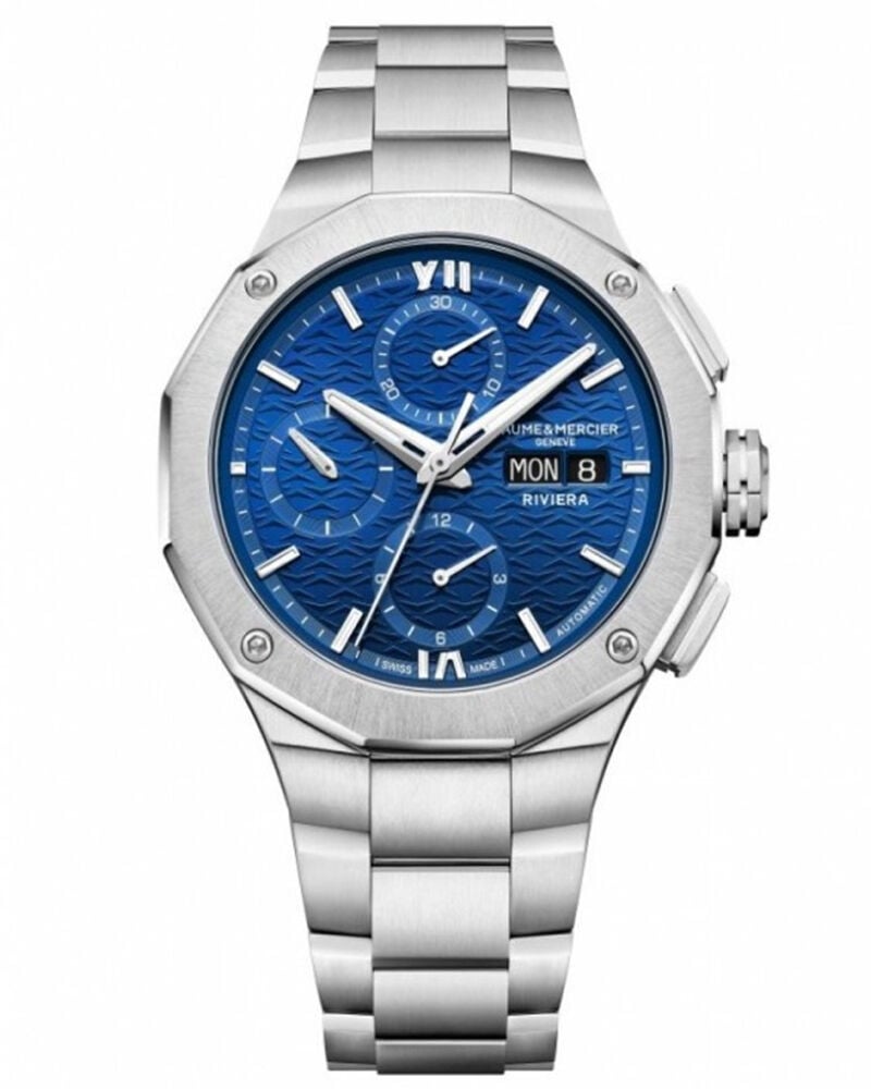 Baume et Mercier Men RIVIERA Blue Analog Automatic watch SKU ID M0A10826 Helios The Watch Store