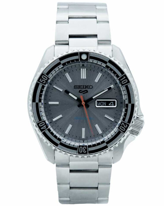 Seiko Men NEW 5 SPORTS Silver Analog Automatic watch SKU ID SRPK09K1 Helios The Watch Store