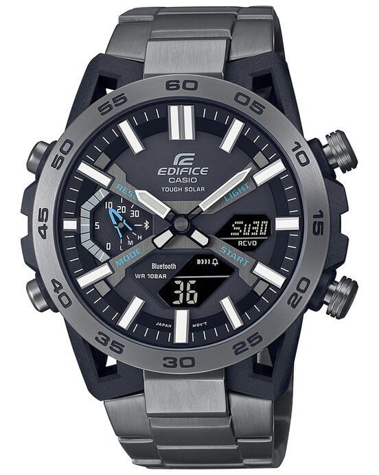 Casio Men EDIFICE Black  Analog-Digital Quartz watch SKU ID ED565 Helios The Watch Store