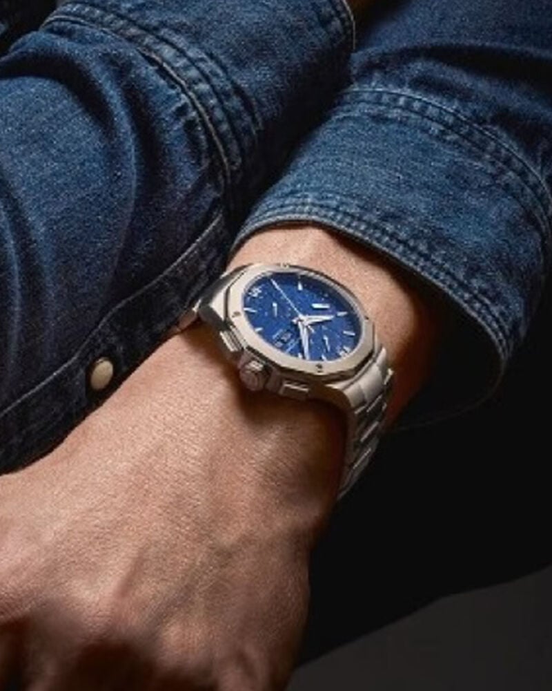 Baume et Mercier Men RIVIERA Blue Analog Automatic watch SKU ID M0A10826 Helios The Watch Store