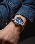 Baume et Mercier Men RIVIERA Blue Analog Automatic watch SKU ID M0A10826 Helios The Watch Store