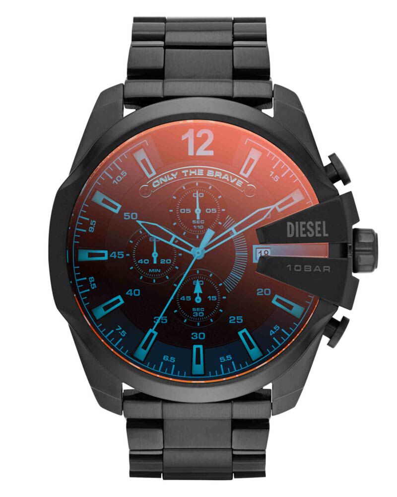 Diesel Men MEGA CHIEF Black Analog Quartz watch SKU ID DZ4318 Helios The Watch Store