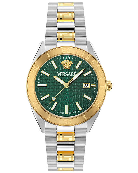 Versace Men V_DOME Green Analog Quartz watch SKU ID VE8E00524 Helios The Watch Store