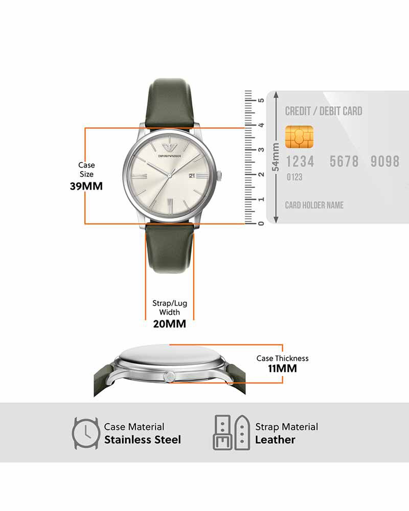 Emporio Armani Men  Cream Analog Quartz watch SKU ID AR11811 Helios The Watch Store