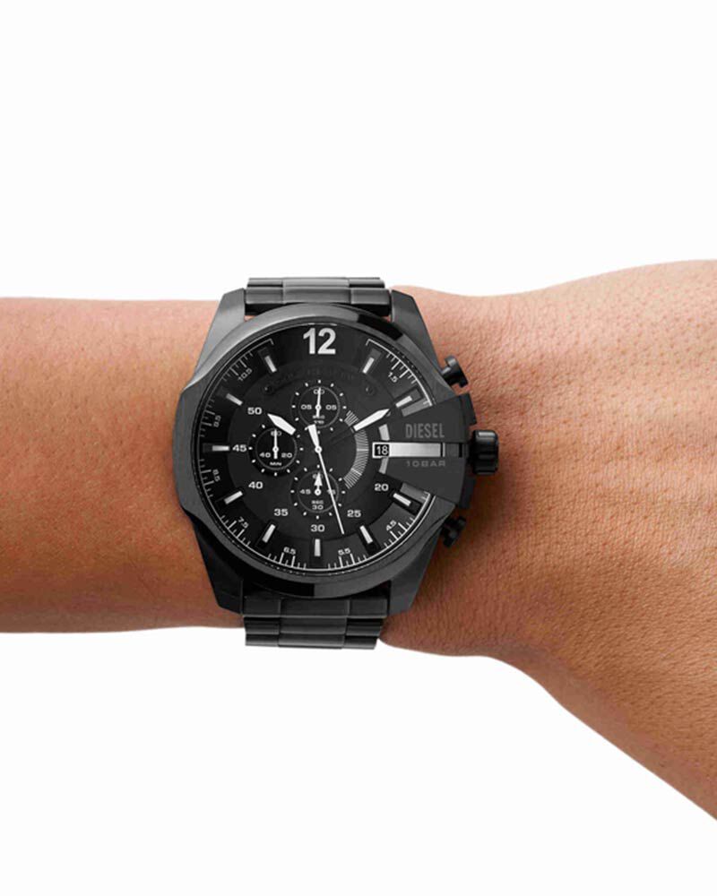Diesel Men MEGA CHIEF Black Analog Quartz watch SKU ID DZ4283 Helios The Watch Store
