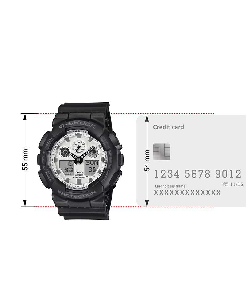 G-Shock Men GA-100  White  Analog-Digital Quartz watch SKU ID G1635 Helios The Watch Store